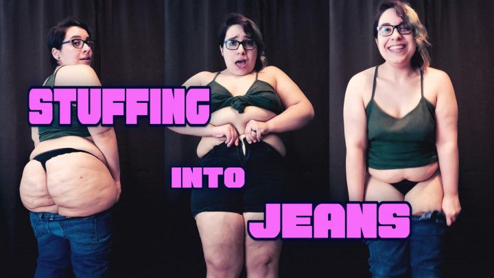 Squeezing my FAT into OLD JEANS