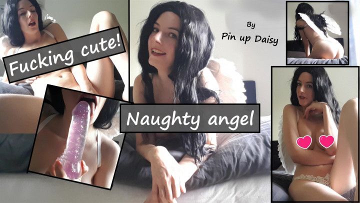 FUCKING cute! Naughty angel dildo play