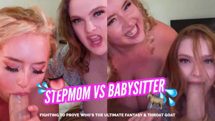 Stepmom VS BabySitter - Big Tit Blowjob Battle w/ Emma Lilly