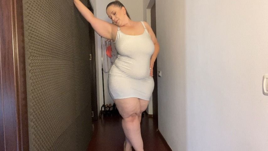 Tease in silver tight dress