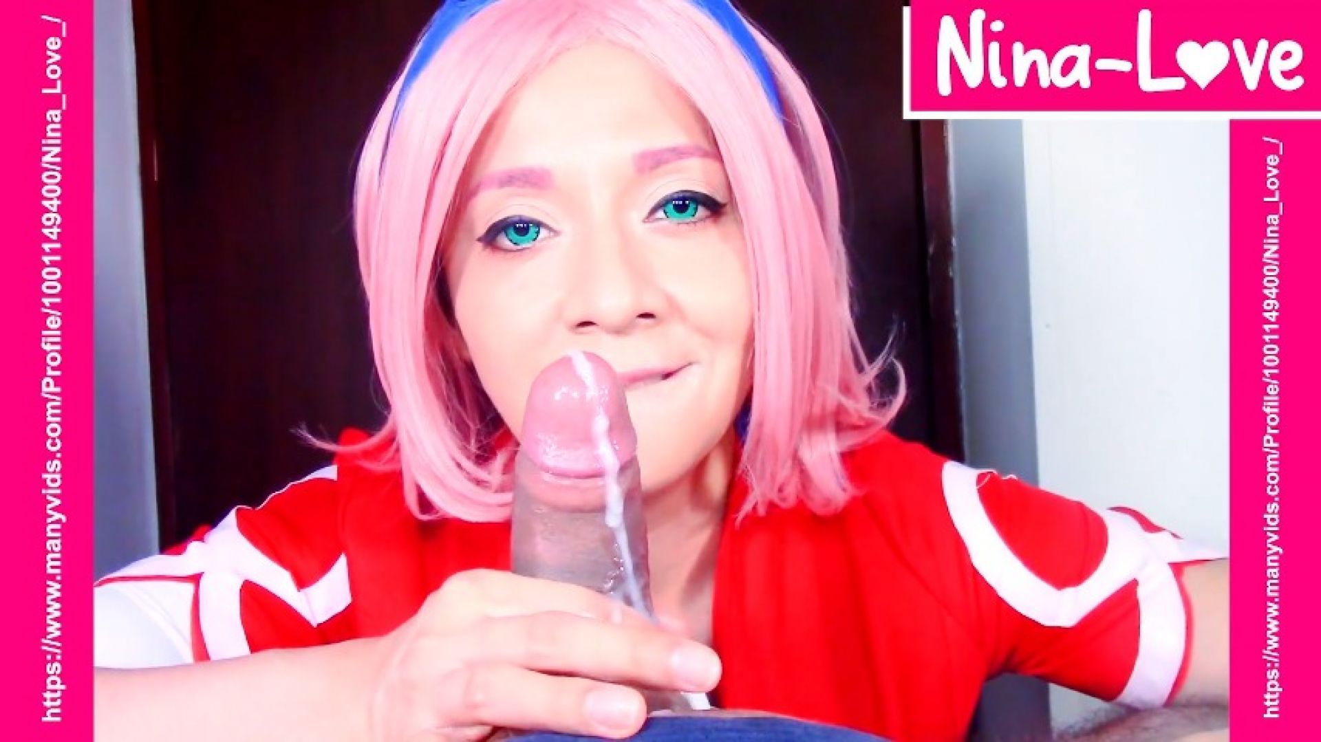 Sakura Haruno cosplay POV blowjob and Ruined Orgasm