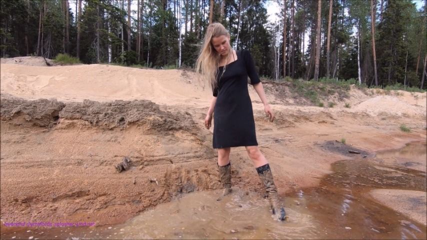 Muddy And Wet High Heeled Boots