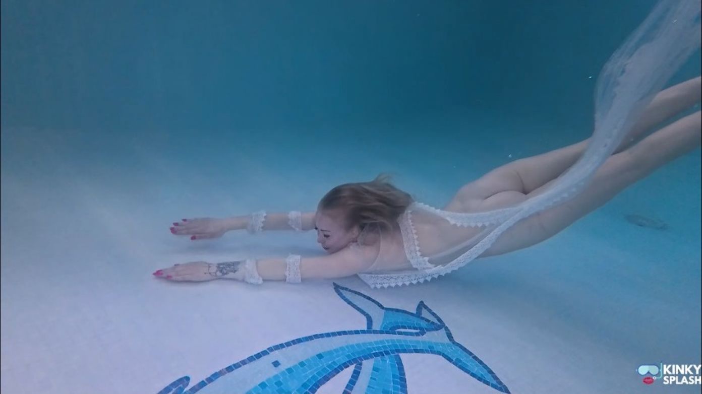 Underwater Goddess Swimming In Lace