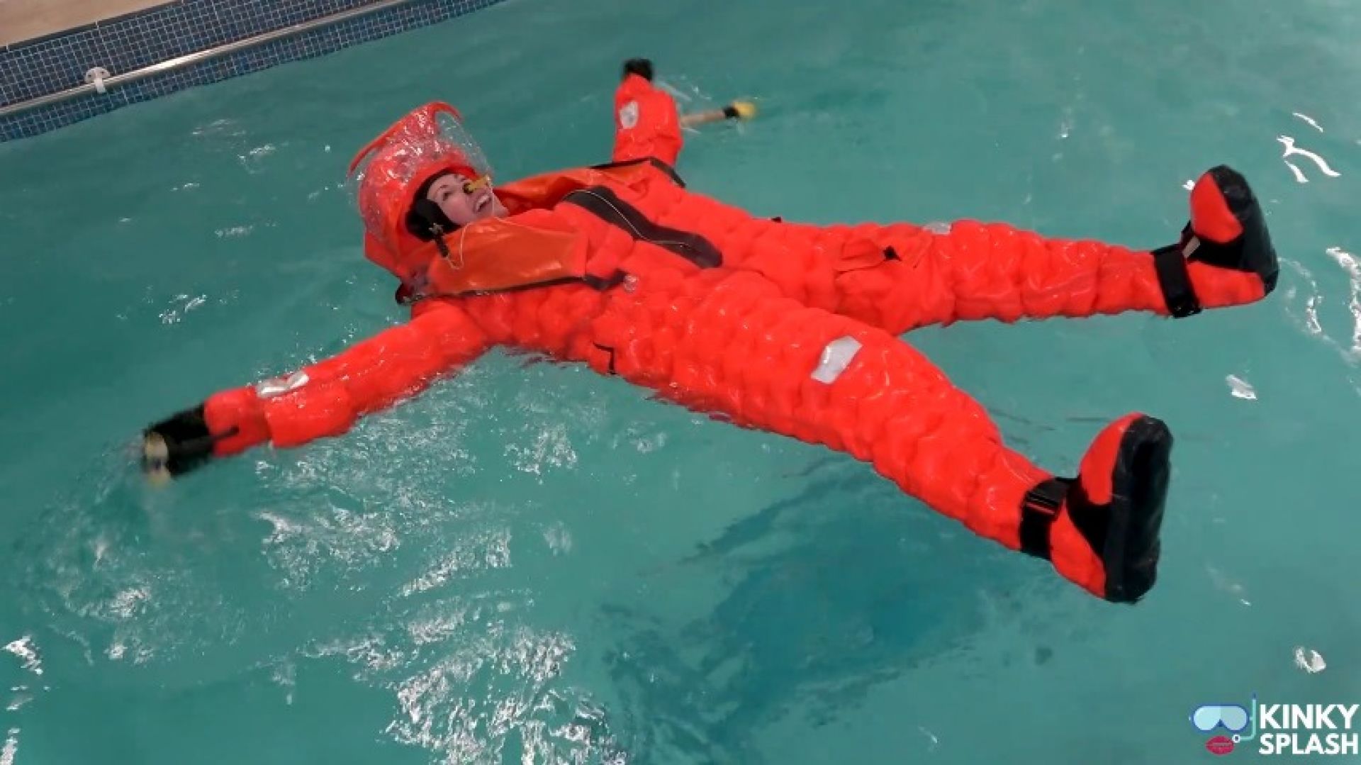 Inflatable Submarine Suit Pool Test