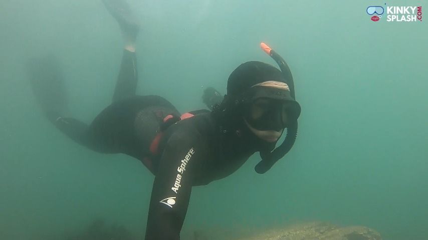 Frisky Freediver Sneaks Underwater