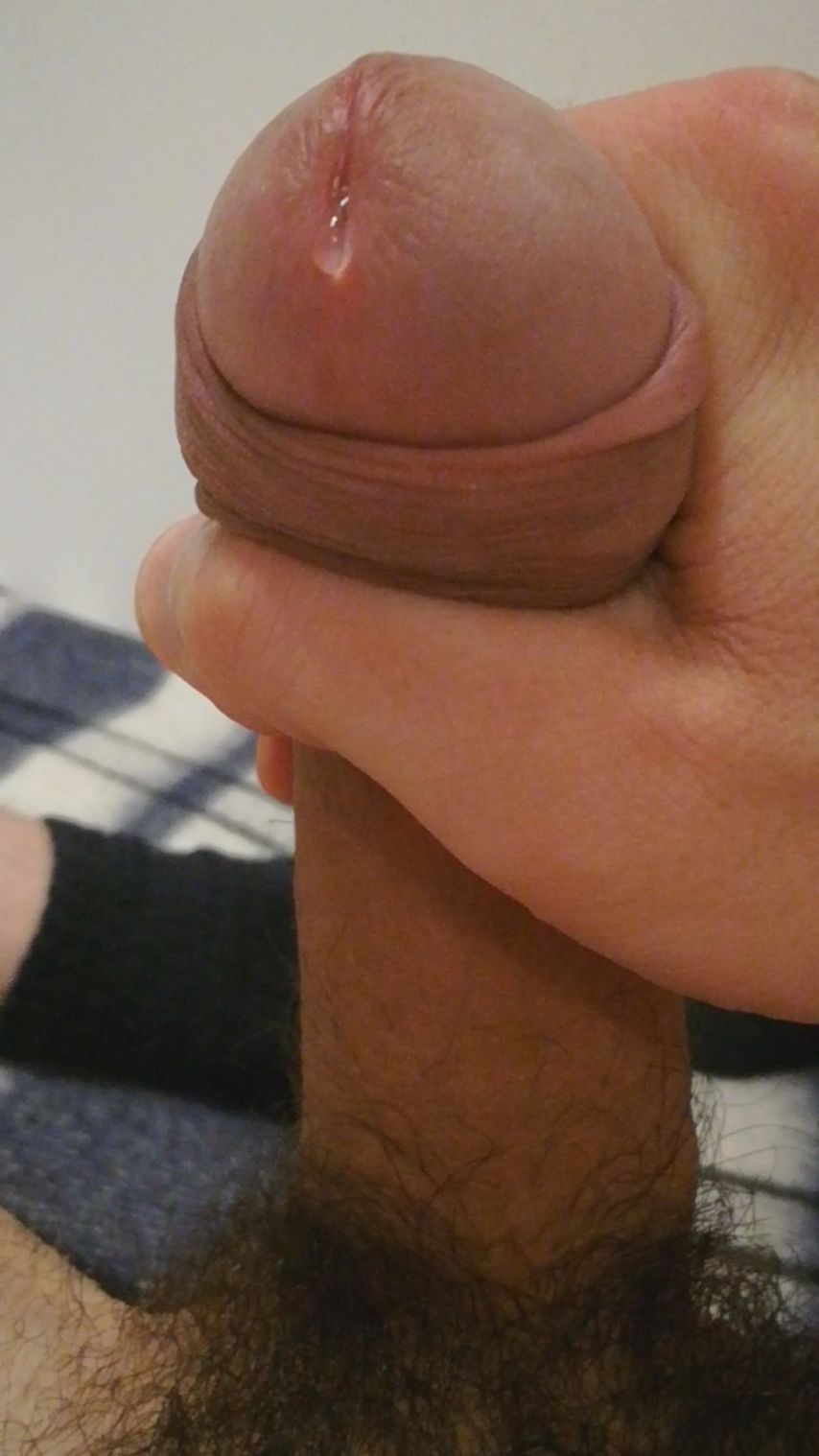 Precum coming out up close