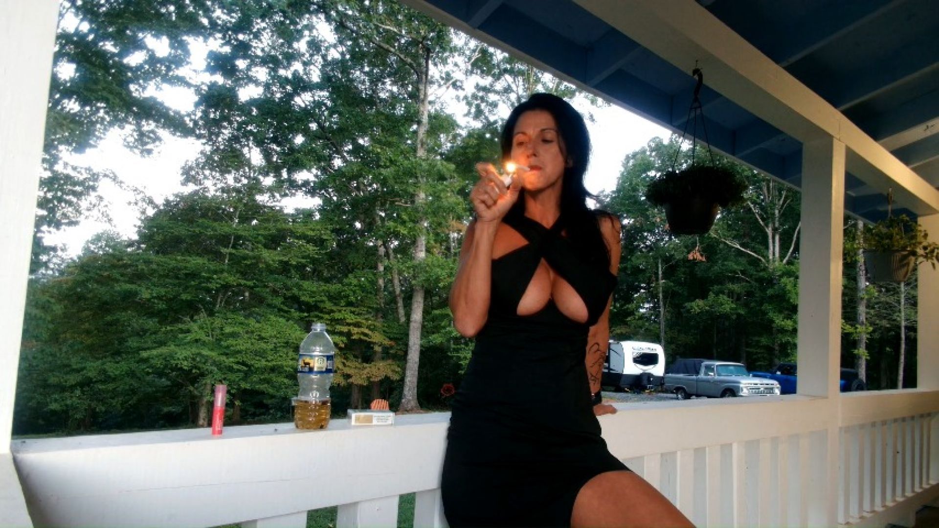 sexy smoking bitch outdoors