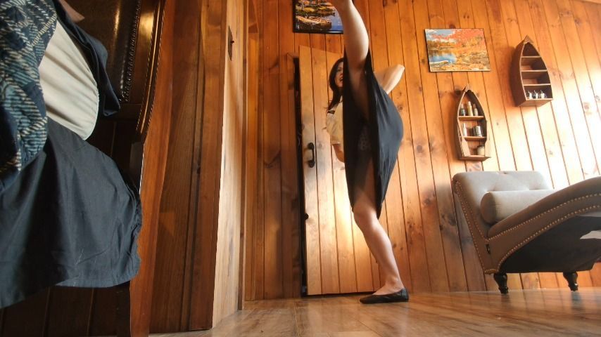 high kicking teacher in skirt pov