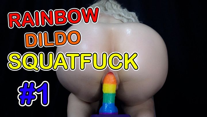 Rainbow Dildo Squatfuck #1