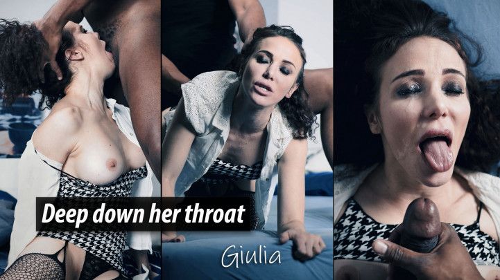 4K Deep down her throat - Giulia