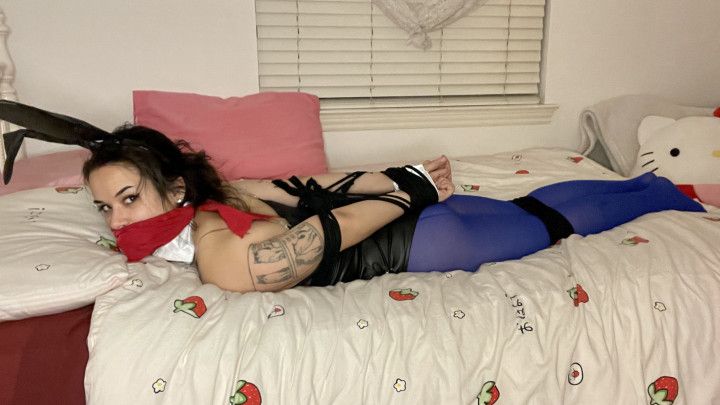 Bulma Bunny Gagged and Tied, Struggling