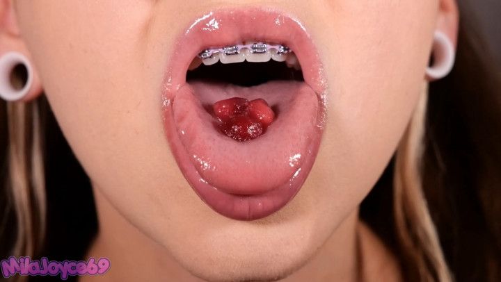 Chewing Fruit with Braces