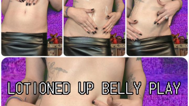 Lotioned up belly play