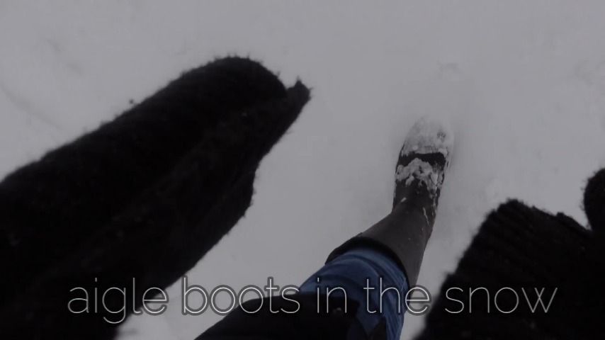 Aigle boots in the snow