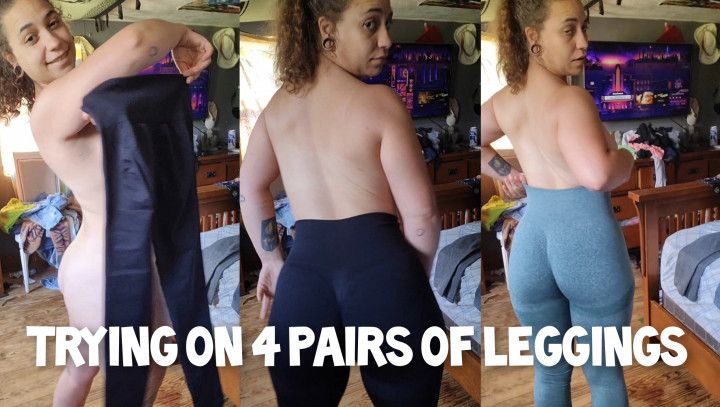 Trying On 4 Pairs Of Leggings