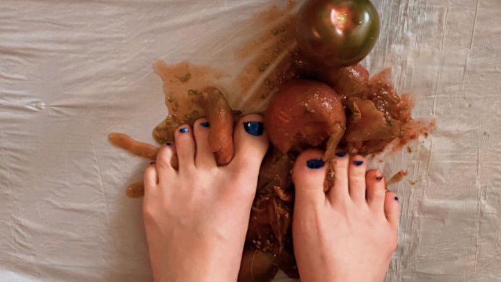 Dark Kumato Tomato Feet/Toe Squashing