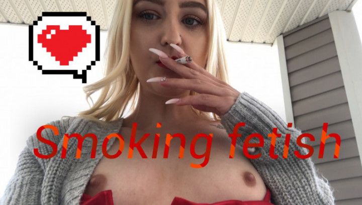 smoking fetish with boobs