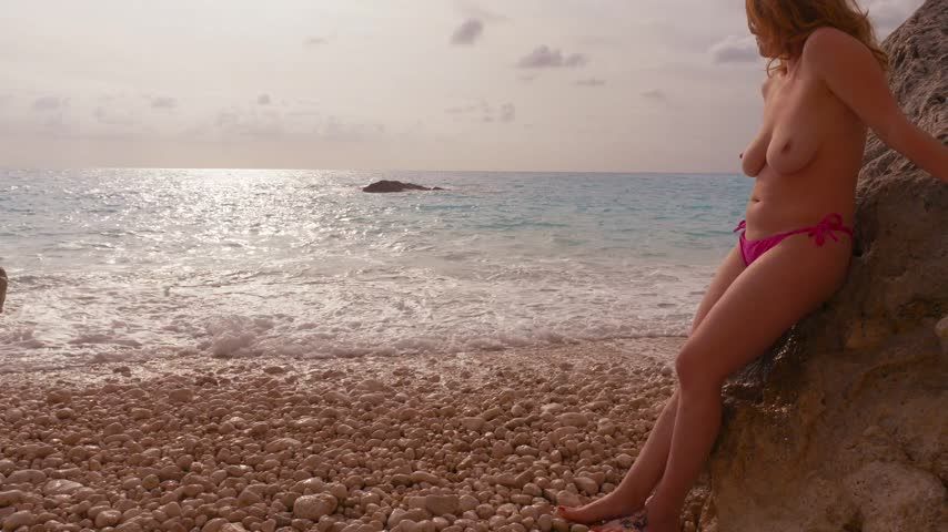 Ginger Redhead Blowjob at Sunset Beach