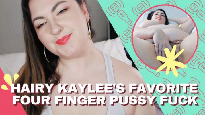 Hairy BBW's Favorite 4 Finger Pussy Fuck