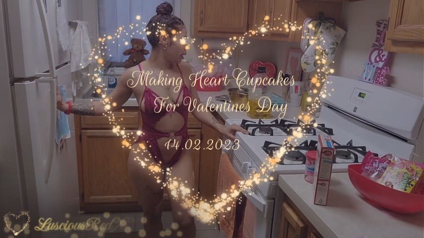 Making Heart Cupcakes For Valentines Day