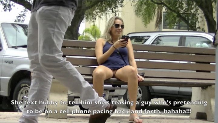 Upskirt Wife 5 - Mrs Brooks Public Pussy Flash While Texting