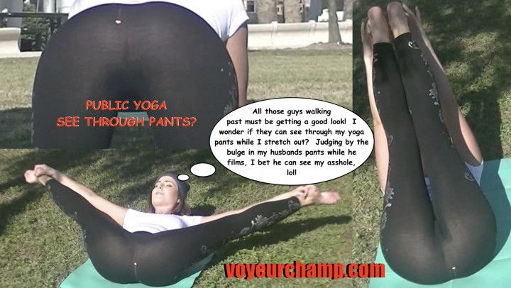 My Husband films me Bare Feet Public See-thru Yoga Pants