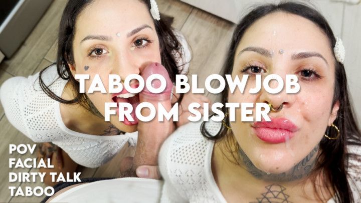 POV Taboo Blowjob From Sister - Facial