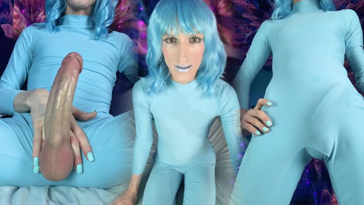 Sissy Facial  - Blue Tight Outfit