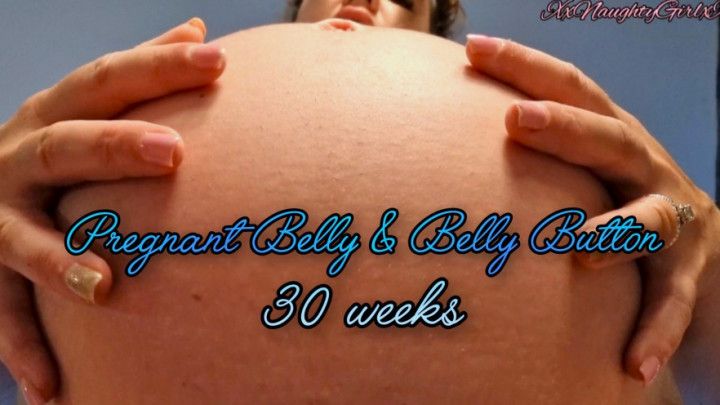 Pregnant Belly &amp; Belly Button, 30 Weeks
