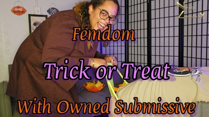 Femdom Trick Or Treat Halloween Game with Submissive