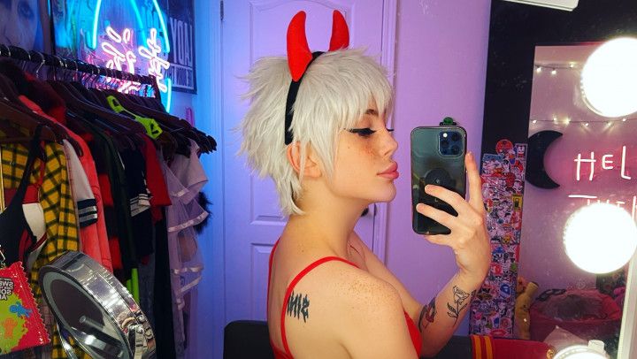 horny lil devil plays with your holes