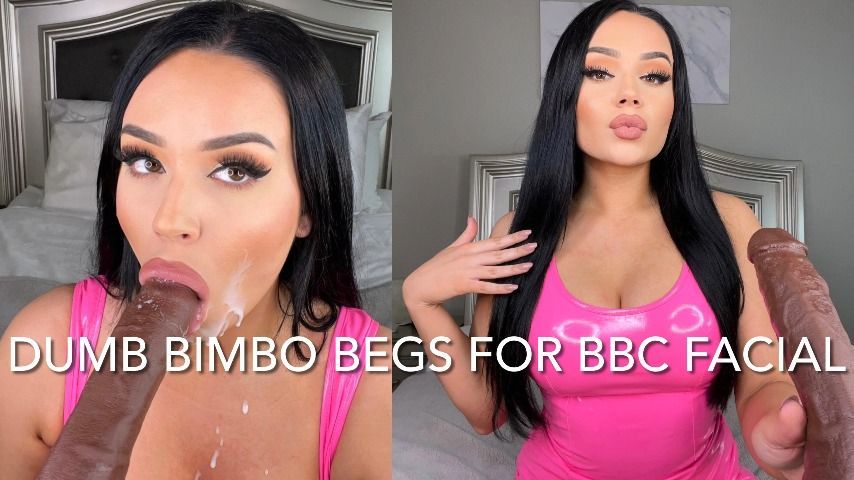 DUMB BIMBO BEGS FOR BBC FACIAL