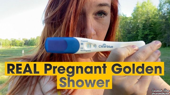 REAL Pregnant Redhead Golden Shower