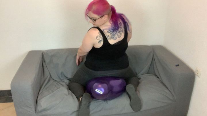 Sit to Pop purple metallic balloon