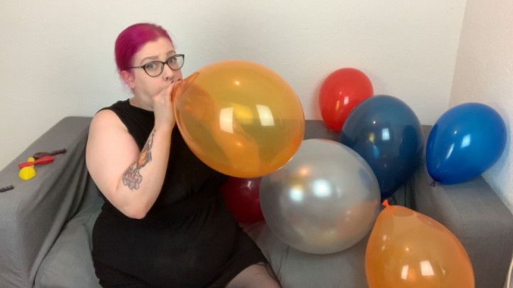 Blowing and pumping up balloons