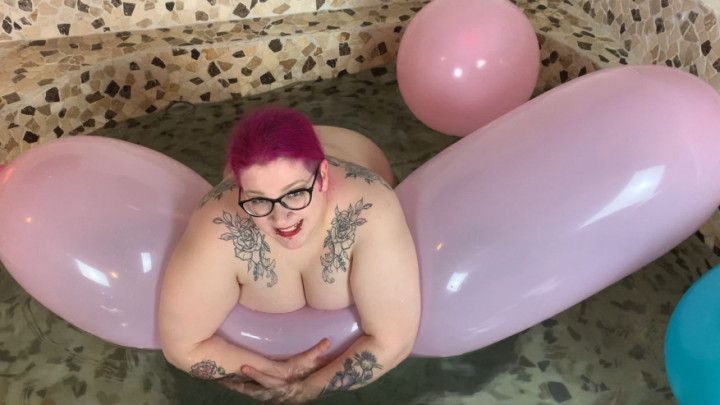 Balloons in the hot tub non pop