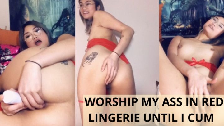 WORSHIP HER ASS IN RED LINGERIE