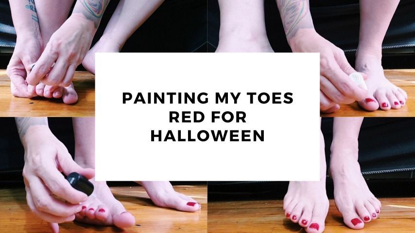 Painting My Toes Red For Halloween