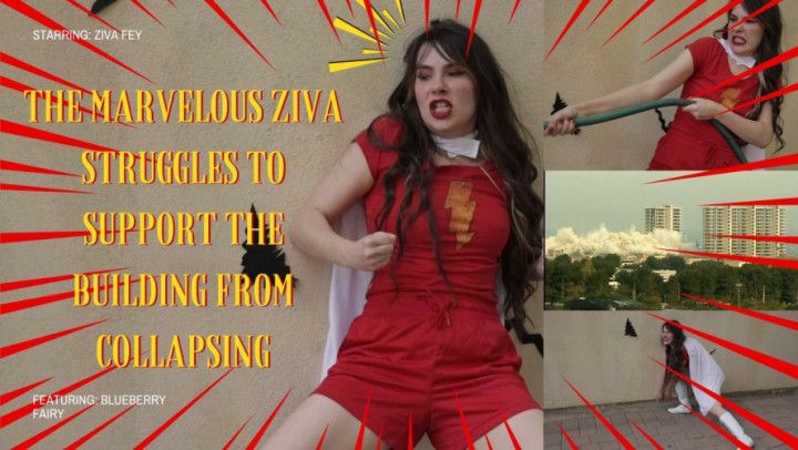 4K Ziva Fey - Marvelous Ziva Struggles To Support The Wall