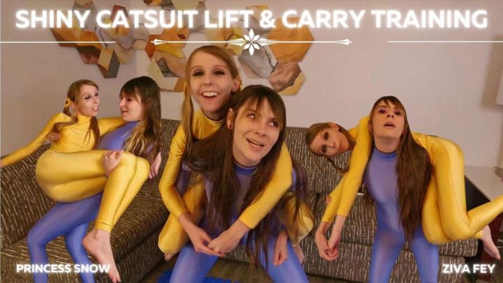 HD Ziva Fey Catsuit Lift  Carry Training With Princess Snow