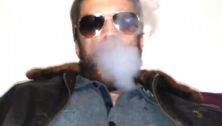 OLB Smoking Wearing Sunglasses and 3 Different Leathers