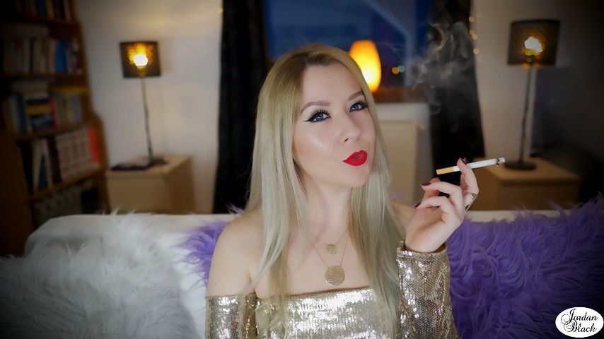 Goddess Jordan smoking 2 Reds