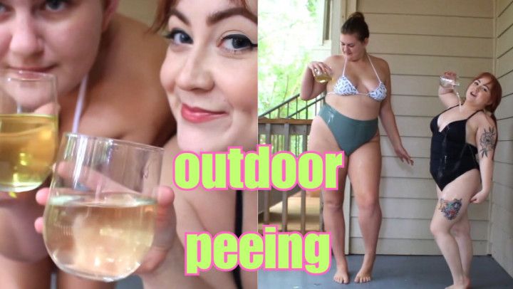 Pissing Outdoors and Pouring It On Self