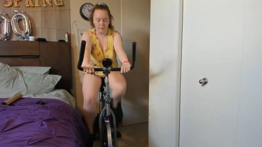 Spin Bike Bouncy Tits