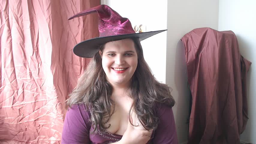 witchy trans MILF sucks a dildo