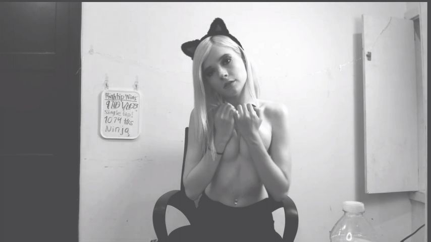 Kitten Strip Tease Teen Black and White