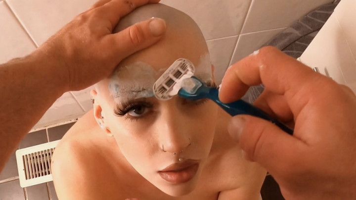 Head/Brow Shave, BJ + Cum On Head/Face