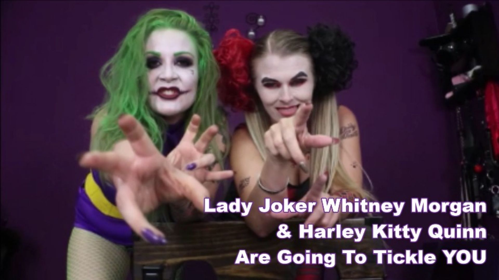 Lady Joker Whitney &amp; Harley Kitty Quinn Tickle YOU