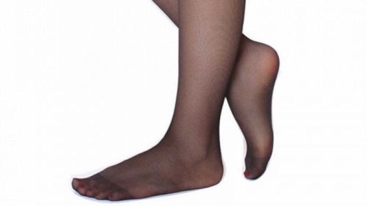 Blac socks silky,elastic,transparent toe