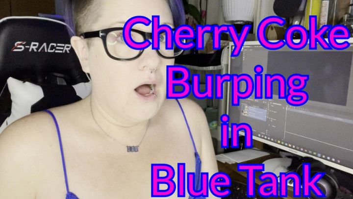 Cherry Soda Burping in Blue Tank Top